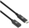 Manhattan USB kabel USB 3.2 Gen2 USB-C ® zástrčka, USB-C ® zásuvka 0.50 m černá 355230