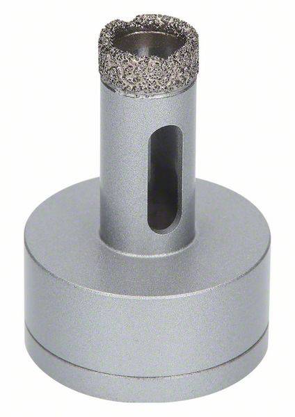 Stříbrná vrtací hlava s diamantem potaženým hrotem, vhodná pro přesné vrtání do tvrdých materiálů.
