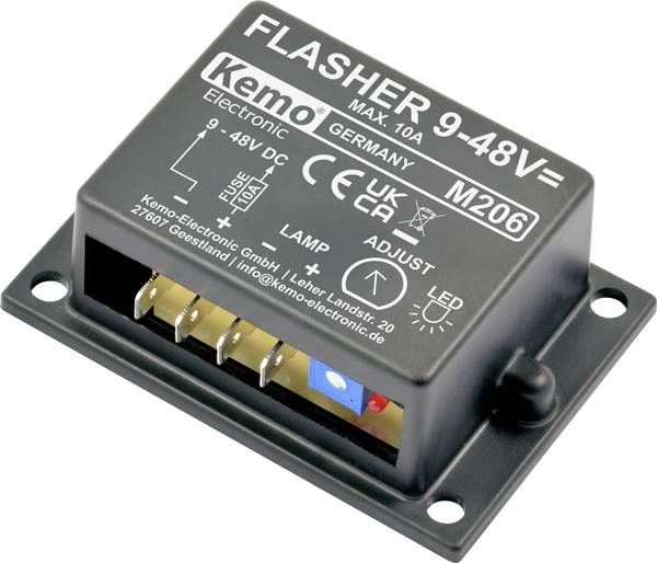Kemo M206  sada přerušovaného světelného signálu Provedení (stavebnice/hotový modul): hotový výrobek 9 V/DC, 48 V/DC