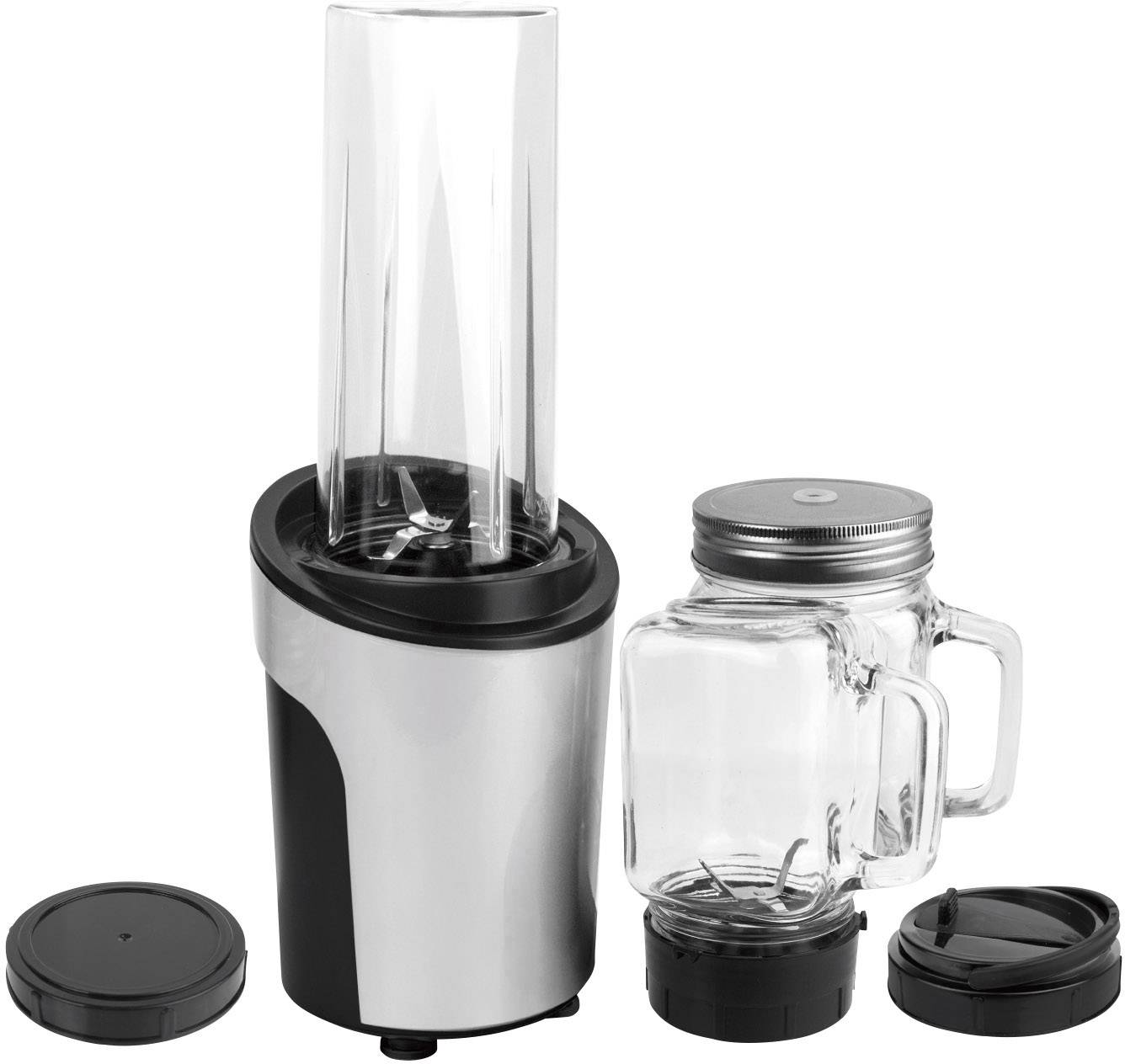 Mixér se skleněnou nástavbou a odnímatelnou skleněnou nádobou. Obsahuje dva různé kryty. Primárně určen pro nápoje nebo smoothie.