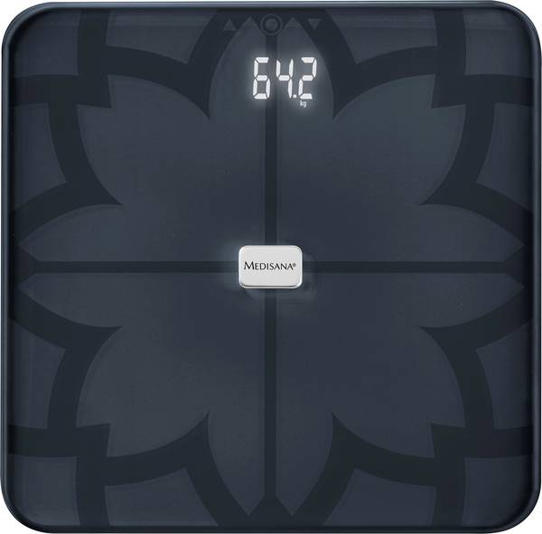 Medisana BS 450 sw váha s diagnostikou tělesných parametrů 40510 digitální Max. váživost=180 kg černá s Bluetooth , senzory ITO