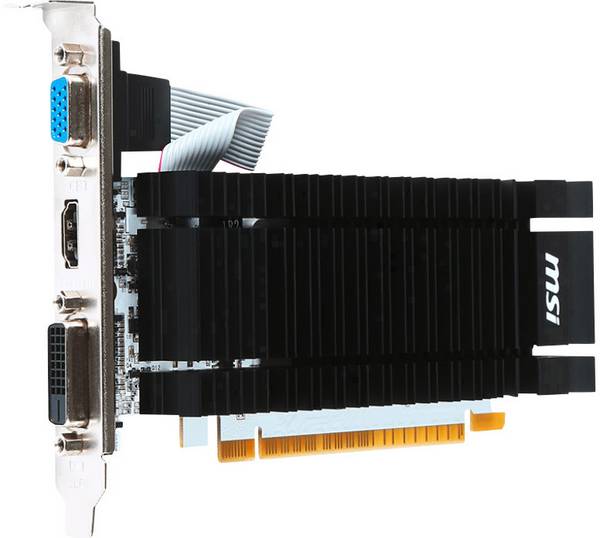 MSI Gaming grafická karta Nvidia GeForce GT710   2 GB GDDR3 RAM PCIe x8  HDMI™, DVI, VGA nízký profil, pasivní chlazení