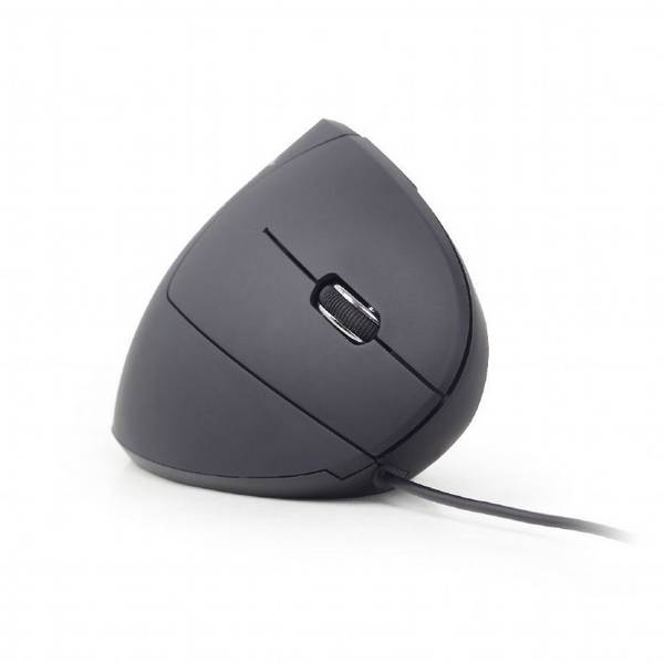 Gembird MUS-ERGO-01 optická ergonomická myš, přenos USB, 6 tlačítko, 1200 dpi, 1600 dpi, 2400 dpi, 3200 dpi, černá