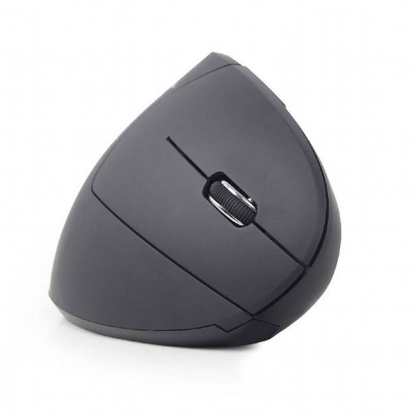 Gembird MUSW-ERGO-01 optická ergonomická myš, přenos bezdrátový, 6 tlačítko, 1600 dpi, černá