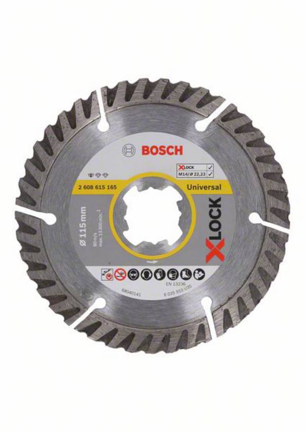 Bosch Accessories 2608615165 X-LOCK Diamanttrennscheibe Sta 115x22,23x1,6x10mm Universal diamantový řezný kotouč Průměr 115 mm   1 ks