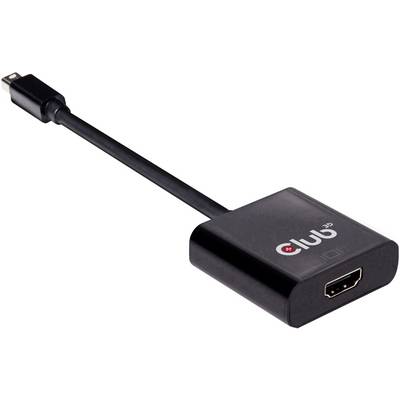 Černý adaptér s USB-C konektorem na jedné straně a HDMI konektorem na straně druhé, vhodný pro přenos videa.