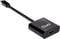 Černý adaptér s USB-C konektorem na jedné straně a HDMI konektorem na straně druhé, vhodný pro přenos videa.