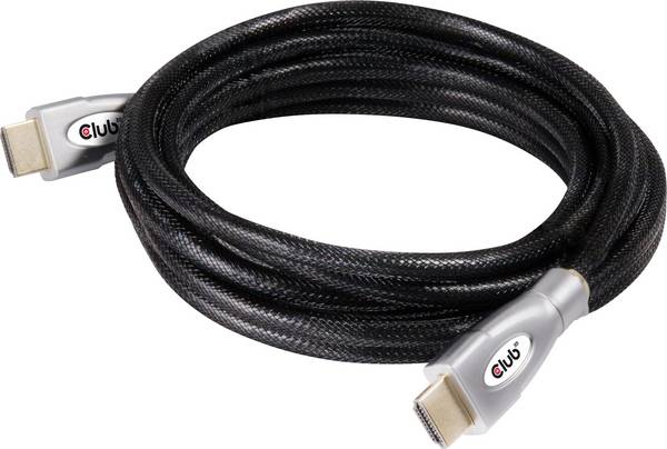 club3D HDMI kabel Zástrčka HDMI-A, Zástrčka HDMI-A 5.00 m černá CAC-2312 4K UHD, samozhášecí HDMI kabel
