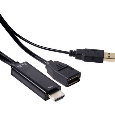 Adaptér USB na HDMI: vlevo konektor HDMI, vpravo konektor USB. Umožňuje propojení zařízení s různými typy konektorů.