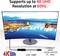 Monitor zobrazuje přístav v noci. Text nahoře: Podporováno až do 4K UHD při 60 Hz. Dole vpravo: Připojení s laptopem, PC, Macem.