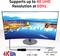 Monitor zobrazuje přímořské město při západu slunce. Text zdůrazňuje podporu rozlišení 4K UHD při 60 Hz.