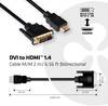 club3D DVI / HDMI kabelový adaptér DVI-D 24+1pol. Zástrčka, Zástrčka HDMI-A 2.00 m černá CAC-1210 samozhášecí DVI kabel
