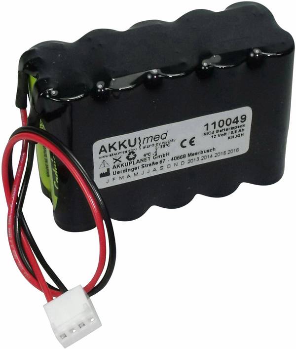 Akku Med akumulátor pro lékařské přístroje Náhrada za originální akumulátor MCM400-12 Fresenius 12 V 600 mAh