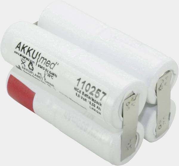 Akku Med akumulátor pro lékařské přístroje Náhrada za originální akumulátor GA646-9.6 Aesculap 9.6 V 500 mAh