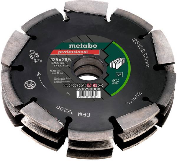 Metabo 628299000 drážkovací fréza, tvrdokov, Délka 175 mm, Vnější Ø 125 mm, 1 ks