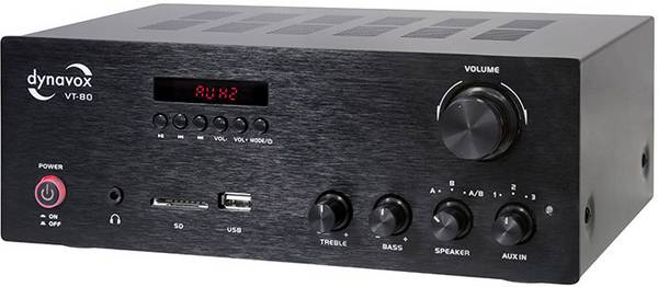 Dynavox VT-80 stereo zesilovač 2 x 160 W černá Bluetooth®, USB