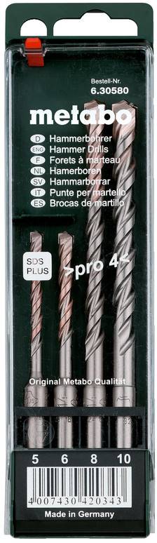 Metabo 630580000 vrták do betonu 4dílná 5 mm, 6 mm, 8 mm, 10 mm SDS plus 4 ks
