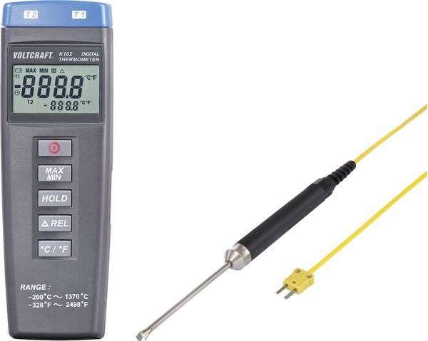 VOLTCRAFT K102 + TP207 teploměr Kalibrováno dle (ISO) typ senzoru K