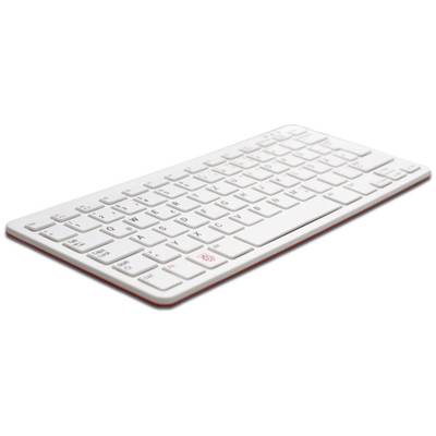 Raspberry Pi® RPI-KEYB (US)-RED/WHITE USB klávesnice US anglická, QWERTY bílá, červená USB hub