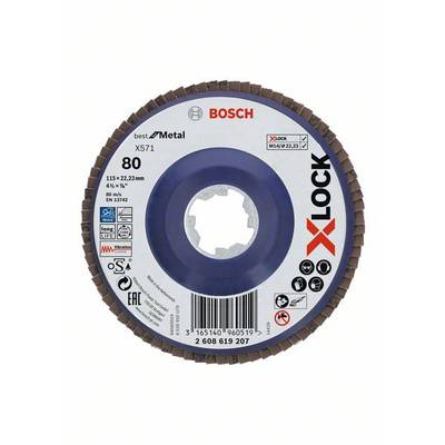 Bosch Accessories 2608619207 DISCO LAMELLARE BOSCH X-LOCK D.115 GR.80  Průměr 115 mm Ø otvoru 22.23 mm  1 ks