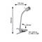 Stolní lampa s flexibilním krkem, rozměry: výška 330 mm, šířka 115 mm, svorka 50 + 120 mm, průměr stínidla 20 mm.