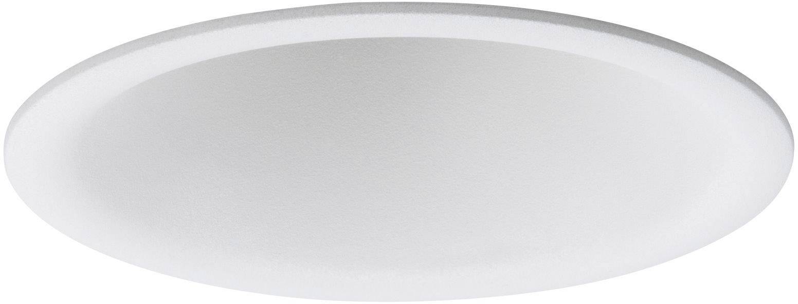 Kulatá, plochá, bílá LED stropní svítidlo s minimalistickým designem, vhodné pro moderní interiéry.