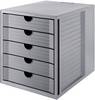 HAN SYSTEMBOX KARMA 14508-18 box se zásuvkami šedá DIN A4, DIN C4 Počet zásuvek: 5