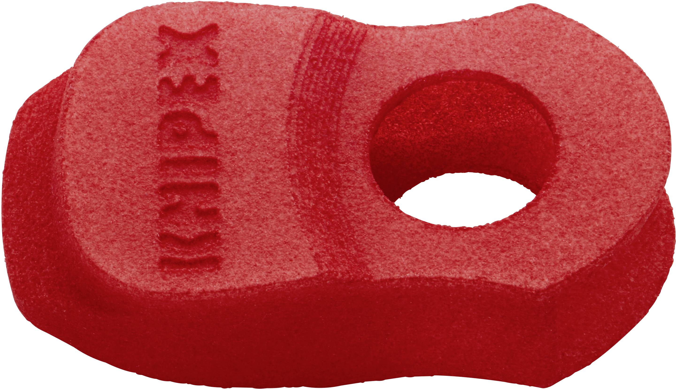 Červená plastová součástka s otvorem uprostřed a nápisem 'KNIPEX' na povrchu.