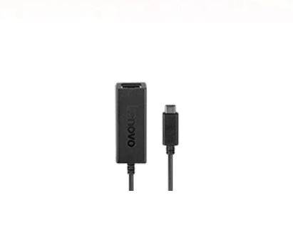 Černý adaptérový kabel s USB konektorem na jedné straně a síťovým rozhraním na straně druhé.