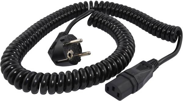 HAWA R6502 IEC kabel  černá 1.6 m spirálový kabel