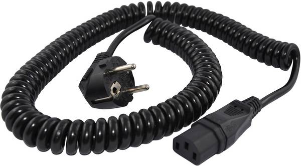 HAWA R6503 IEC kabel  černá 2.3 m spirálový kabel