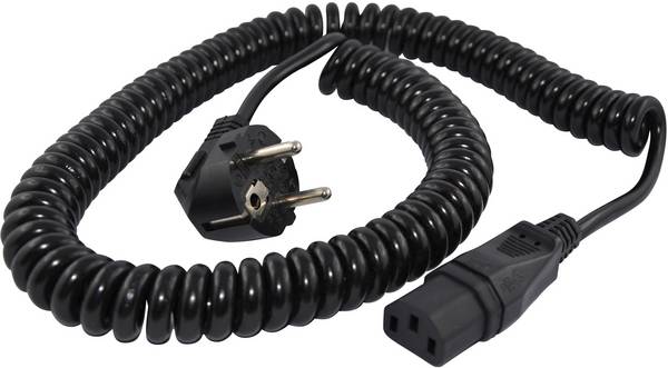 HAWA R6504 IEC kabel  černá 3.8 m spirálový kabel