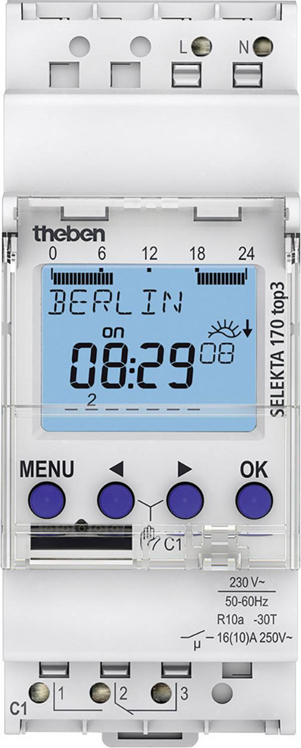 Theben 1700130 časovač, digitální, týdenní program, 2600 W, IP20