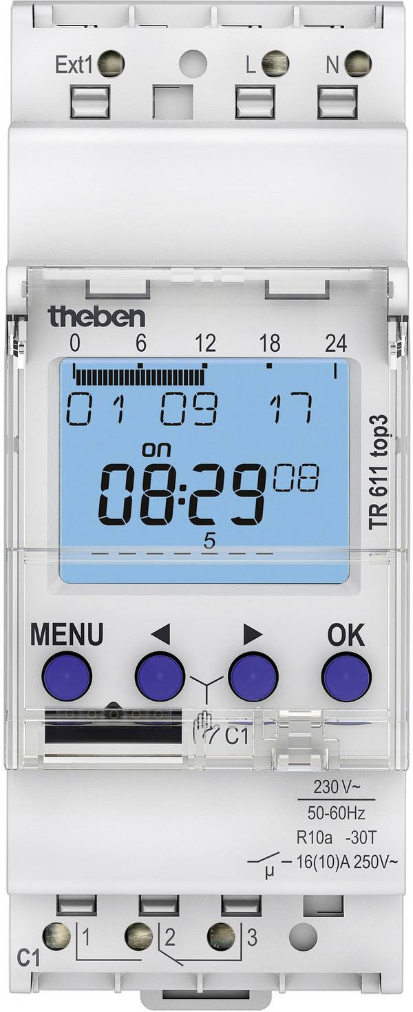 Theben 6110130 časovač, digitální, týdenní program, 2600 W, IP20