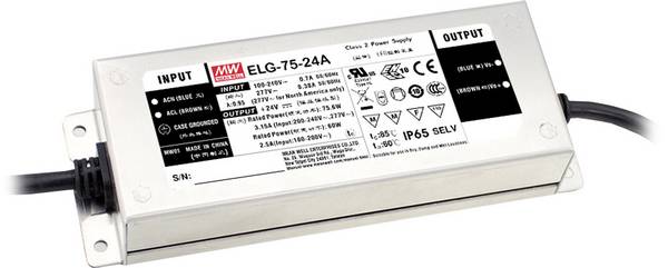 MEAN WELL ELG-75-36AB-3Y LED driver  konstantní napětí 75.6 W 1.05 - 2.1 A 32.4 - 39.6 V/DC stmívací funkce 3v1 , montáž na nehořlavém povrchu , schválení nábytku , outdoorový , PFC spínací obvod , stmívatelný, nastavitelný, ochrana proti přepětí , přepětí  1 ks