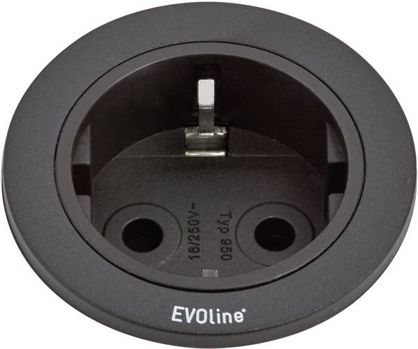 EVOline 159280000900 vestavné zásuvky 1násobné černá  1 ks