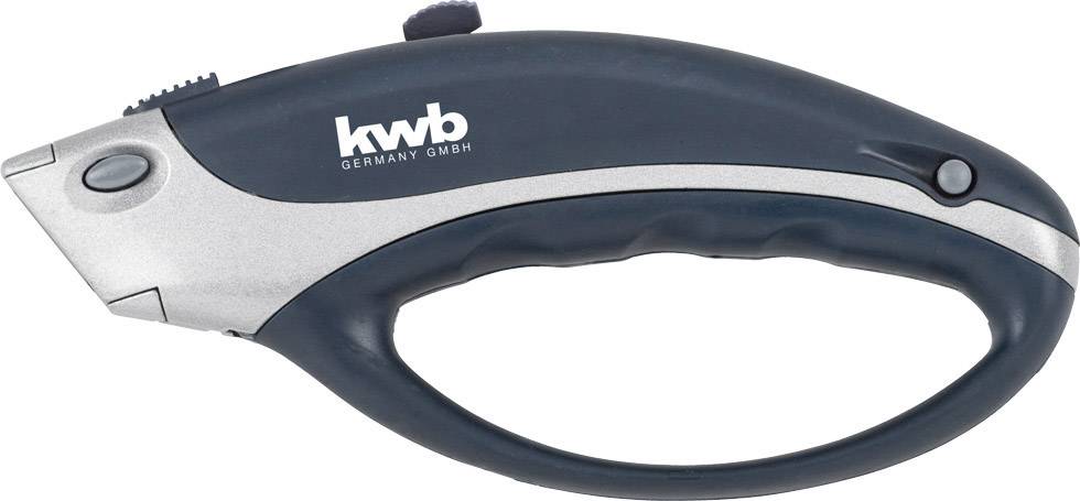 Ergonomický řezací nůž v černém a stříbrném designu, vhodný pro přesné řezací práce.