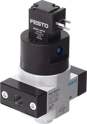 Ventil od Festo s elektrickým ovládáním cívky a závitovým připojením, vhodné pro pneumatické aplikace v průmyslu.
