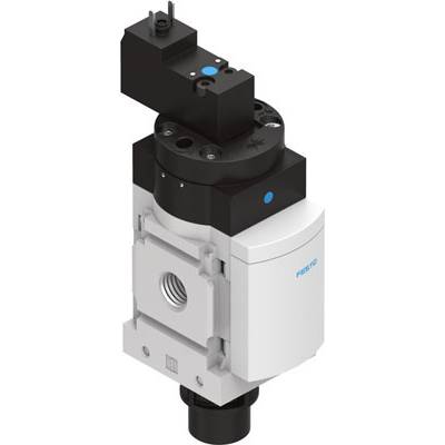 Elektropneumatický ventil od společnosti Festo, který se používá k řízení proudění vzduchu v pneumatických systémech.