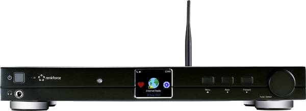 Renkforce RF-DAB-IR1700 Hi-Fi tuner DAB+, FM, internetové, Wi-Fi, LAN, Bluetooth, DLNA, internet, s DLNA, černá
