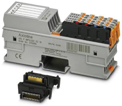 Axioline modul a konektor. Používané především v průmyslové automatizační technice.