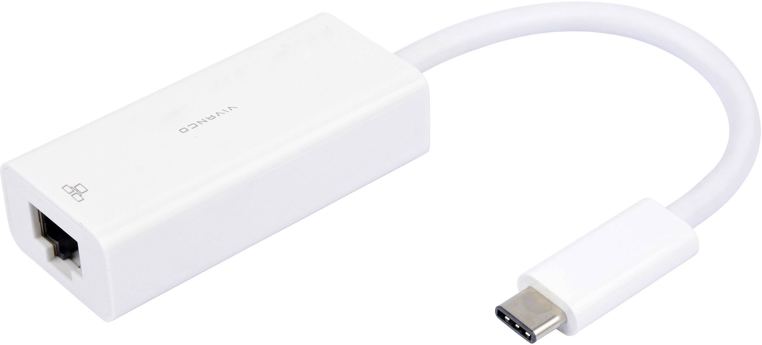Vivanco USB 2.0 adaptér [1x USBC™ zástrčka 1x RJ45 zásuvka] CC UC
