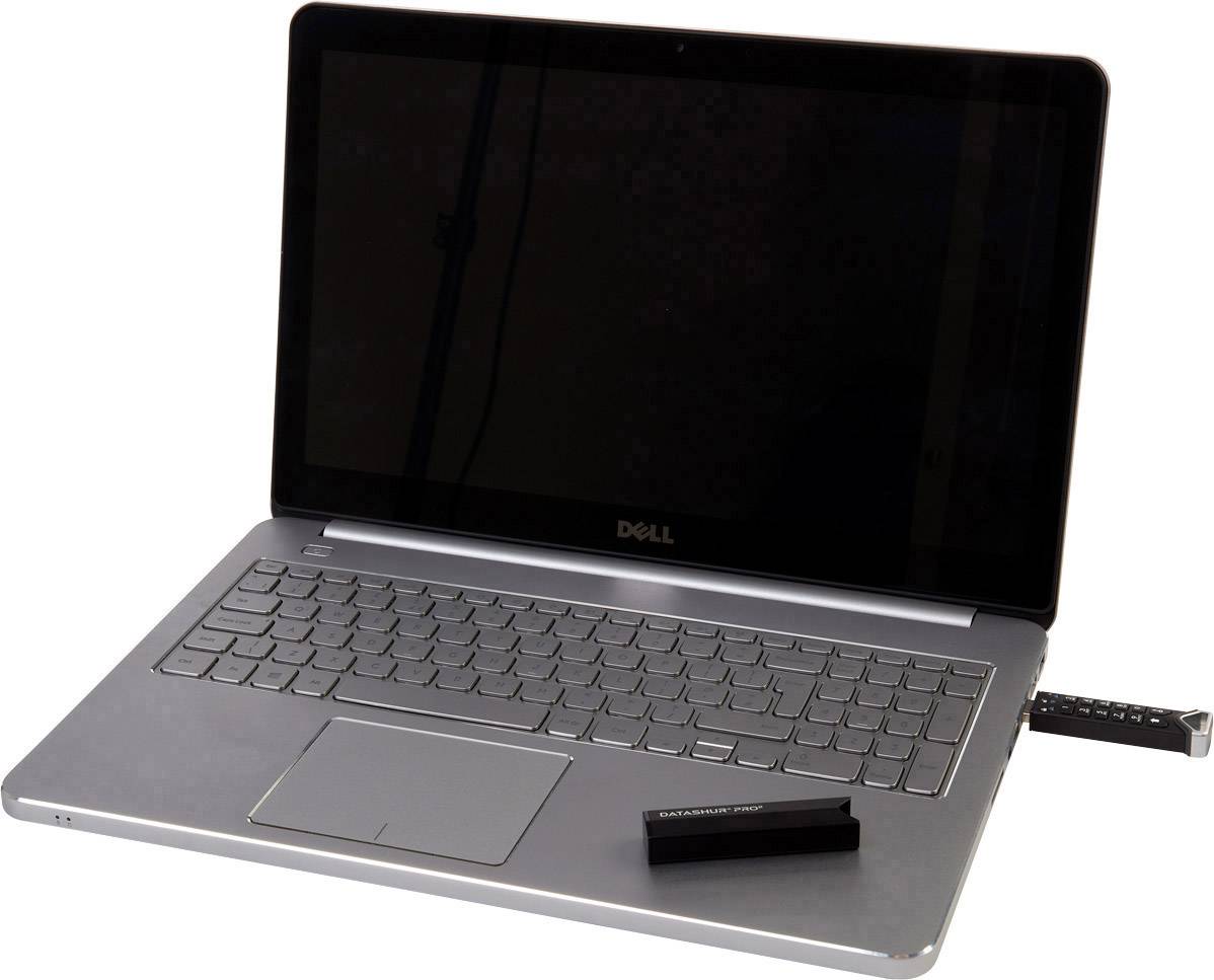 Notebook s otevřenou obrazovkou, připojenou USB klávesnicí na pravé straně a ochranným krytem položeným na notebooku.