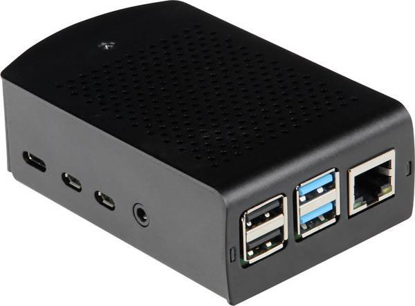 Joy-it rb-alucasep4+06 SBC skříň Vhodné pro (vývojové sady): Raspberry Pi® včetně upevňovacích jazýčků černá