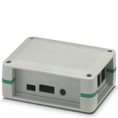 Obdélníkový šedý plastový kryt se dvěma štěrbinami a kulatým otvorem, pravděpodobně určený pro elektronická zařízení.