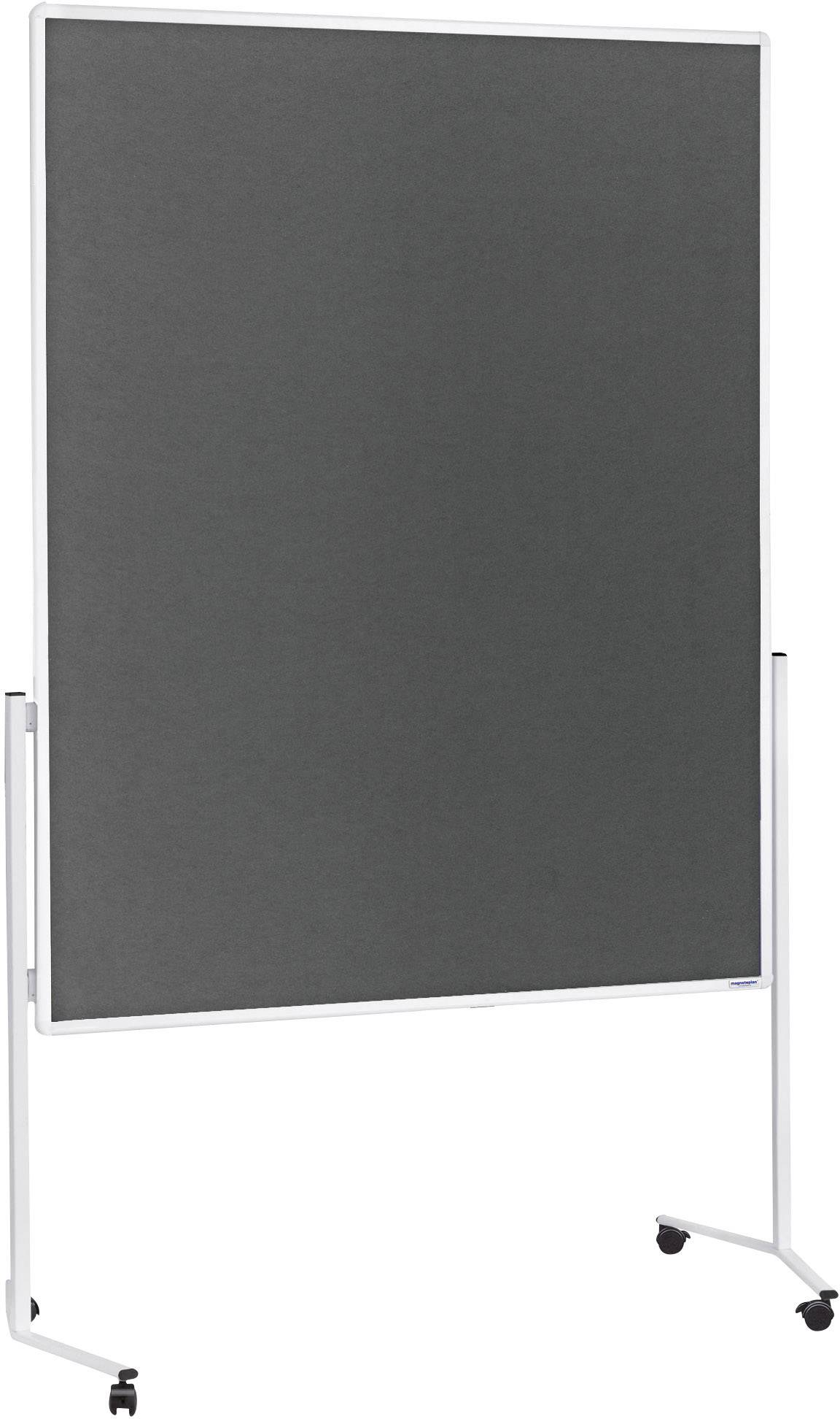 magnetoplan moderační tabule 2111101 (d x š x v) 1730.00 x 1200 x 1500 mm plsť šedá oboustranně použitelné, včetně koleč-0