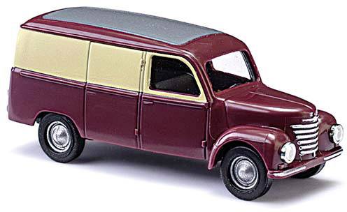 Busch 8679 TT model osobního automobilu Framo Box V901/2, vínově červená/béžová