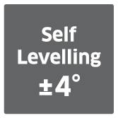 Nápis 'Samonivelační ±4°' je černým písmem na šedém pozadí.