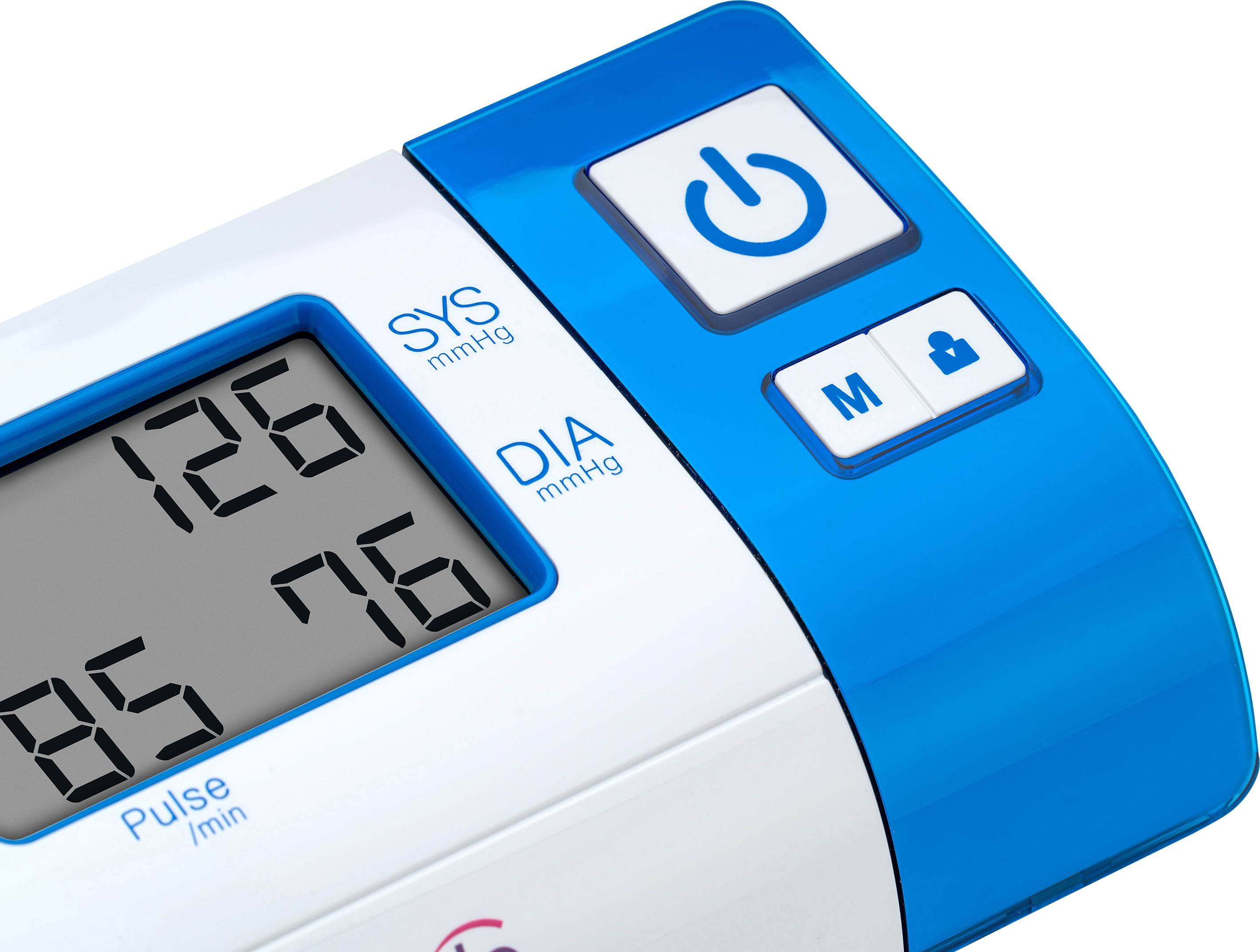 Tonometr ukazuje systolický tlak 126 mmHg a diastolický tlak 76 mmHg. Puls: 85/min.