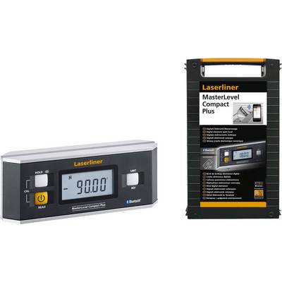 Digitální úhloměr 'Laserliner MasterLevel Compact Plus' ukazuje na displeji naměřenou hodnotu -90,00°.